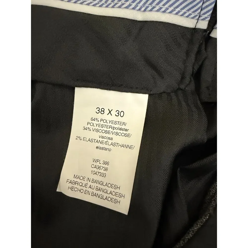 J.M. Haggar Dress Pants Mens 38x30 Gray Premium Stretch Classic Fit Waistband - Picture 5 of 6